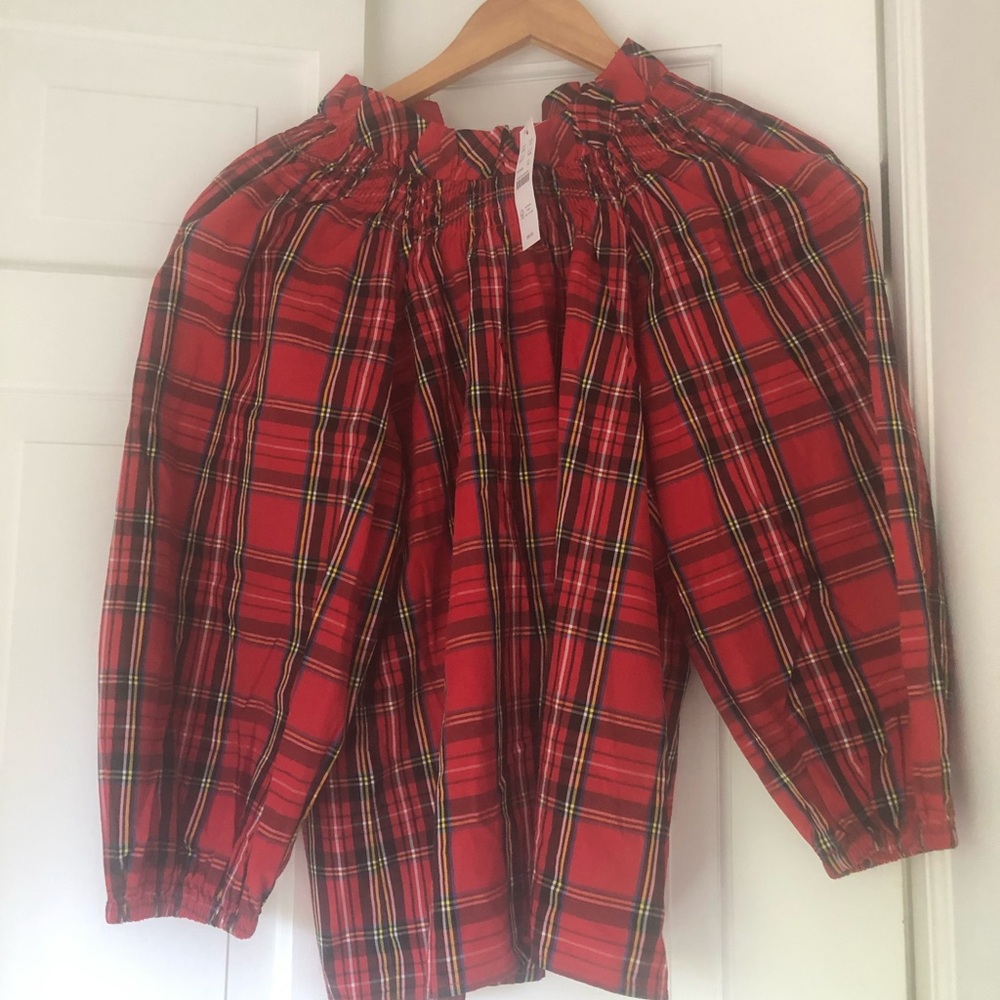 NWT J. Crew Plaid Tartan Checkered Blouse.